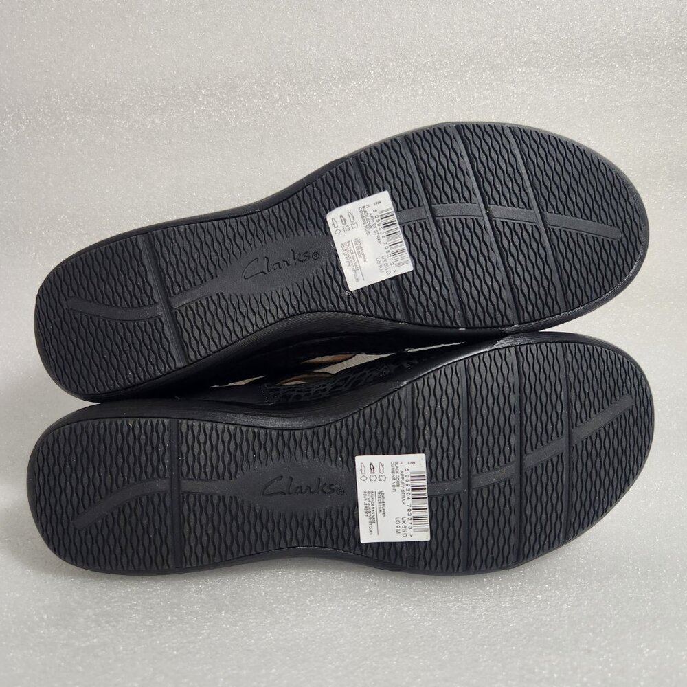 Clarks Appley Animal Print Strap Mary Jane Black Leather Size US 9 M NWT - Picture 13 of 16